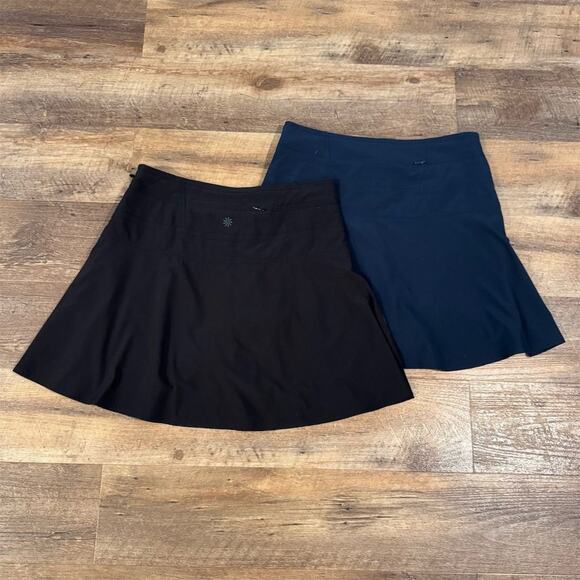 Athleta Athletic Hiking Skort Bundle Size 2 Black Navy Pickleball Golf Tennis - Picture 2 of 10